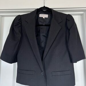 Vintage Jones New York Black Puff-Sleeve Short Blazer